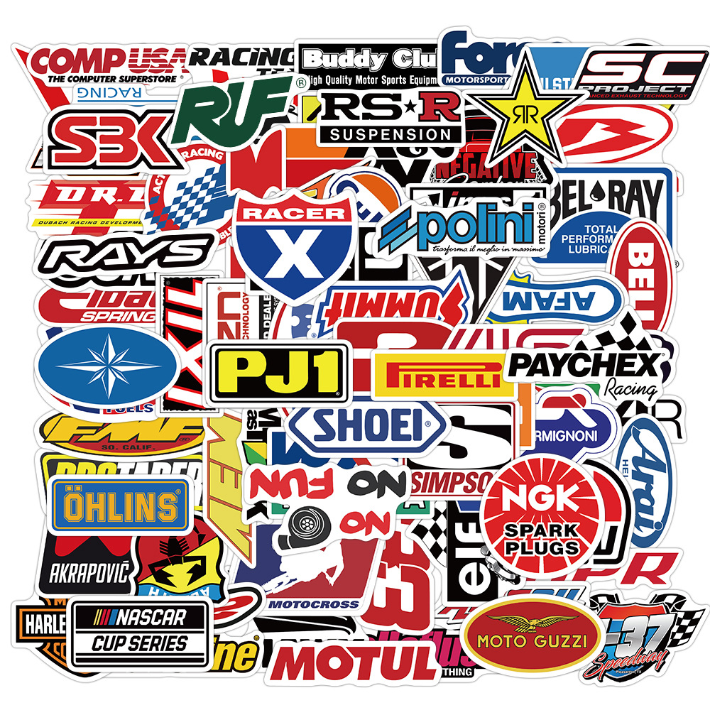 

100 PCS Mixed Graffiti Skateboard Stickers Racing symbol For Car Laptop Pad Bicycle Motorcycle PS4 Phone Luggage Decal Pvc guitar Fridge, Multi colors