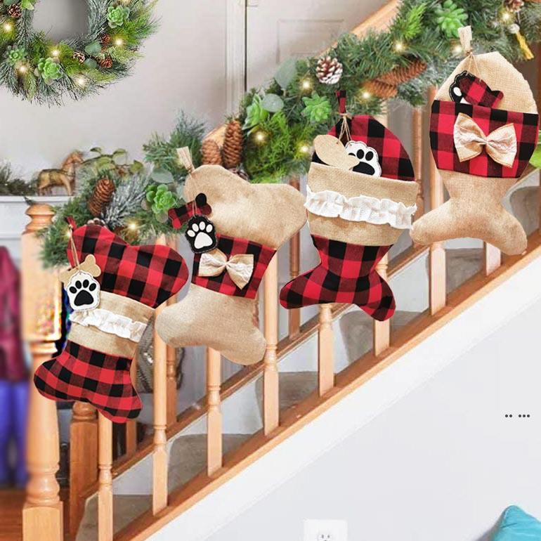 

Cute Fish Bone Shape sock Christmas Stocking Kids Gift Bags Candy Bag xmas Tree Ornament Home Party Decoration Prop Socks