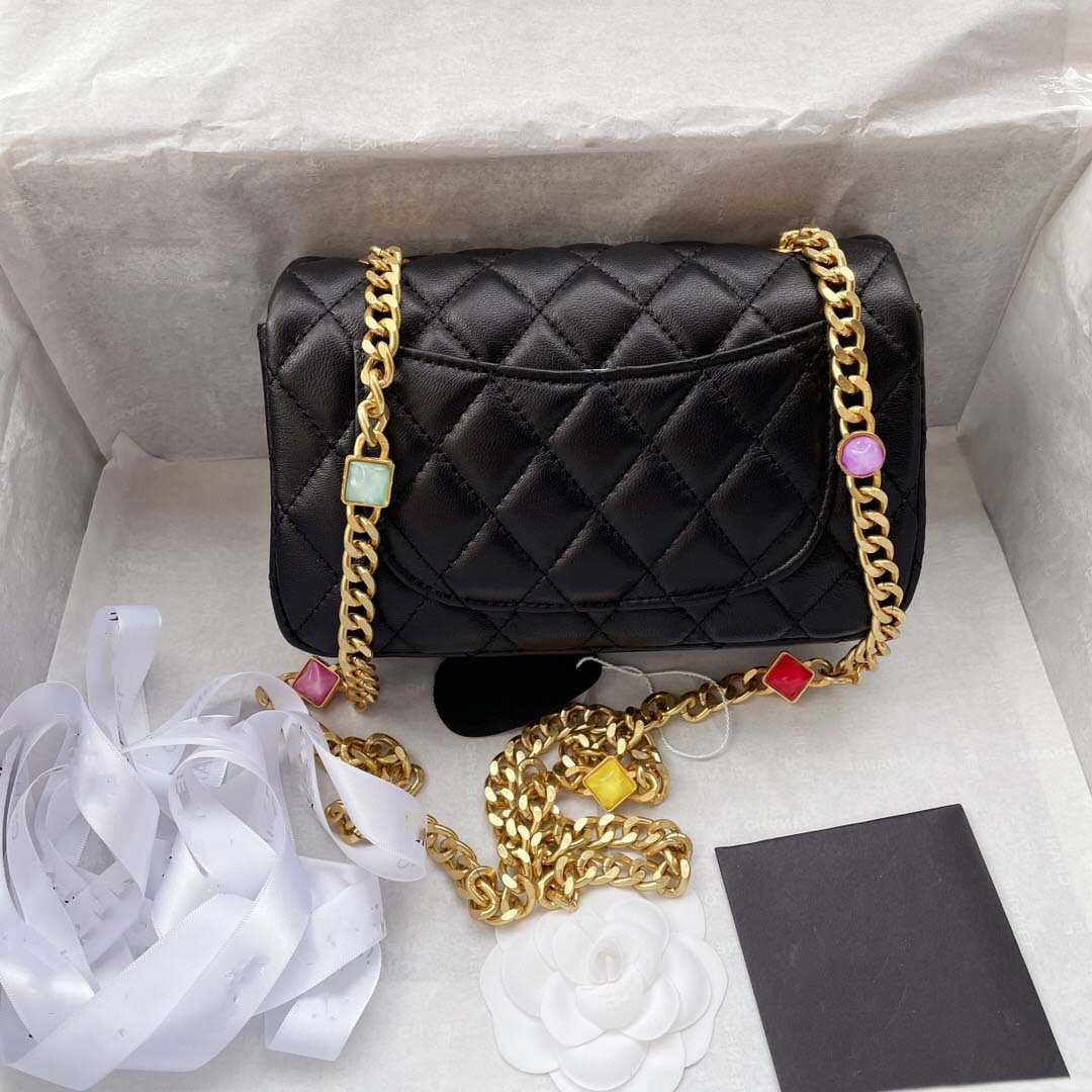 

Women Genuine Leather Handbag luxury Designer Female Lambskin Chain Shoulder Bag Lady Messenger CrossbodyJAMW{category}, Black