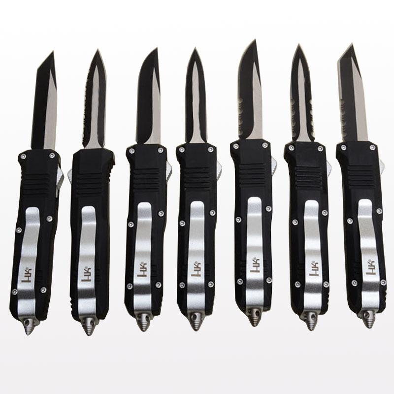 

7 Styles BENCHMADE Mini HK Automatic knives 440 stainless steel blade Infidel Double action Pocket knife with nylon sheath and retail box JJ