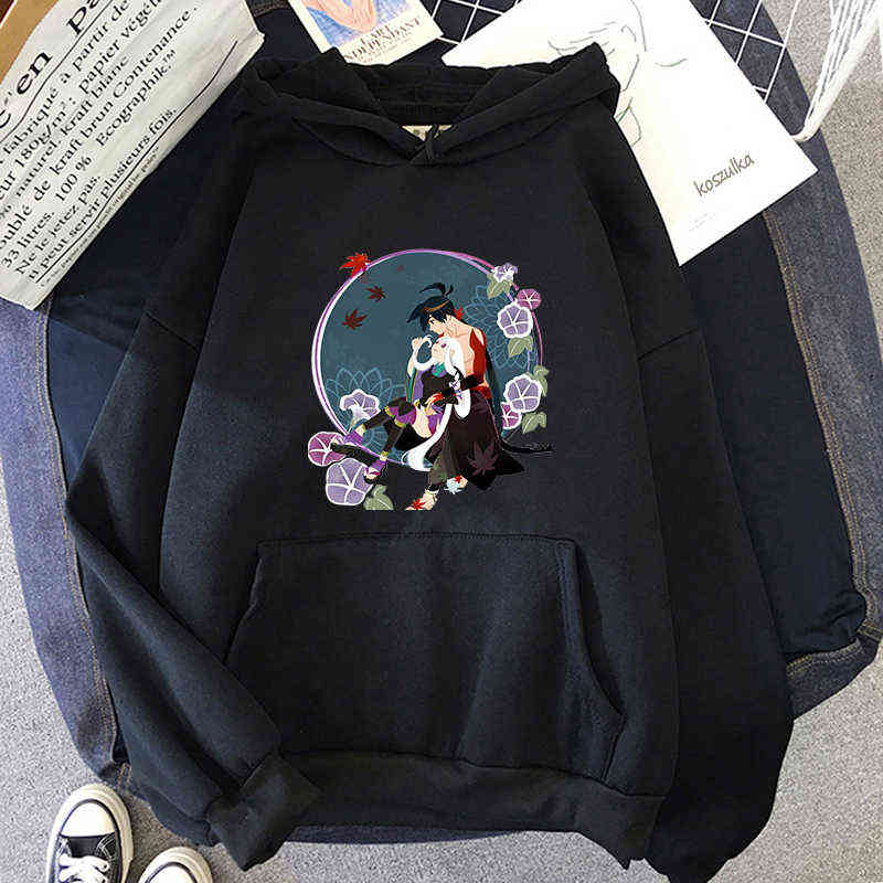 

Japanese streetwear Katanagatari Hoodies Women/men Hoodie Anime Print Casual Unisex Sweatshirts Graphic Long Sleeve Clothes Tops Y1121, White