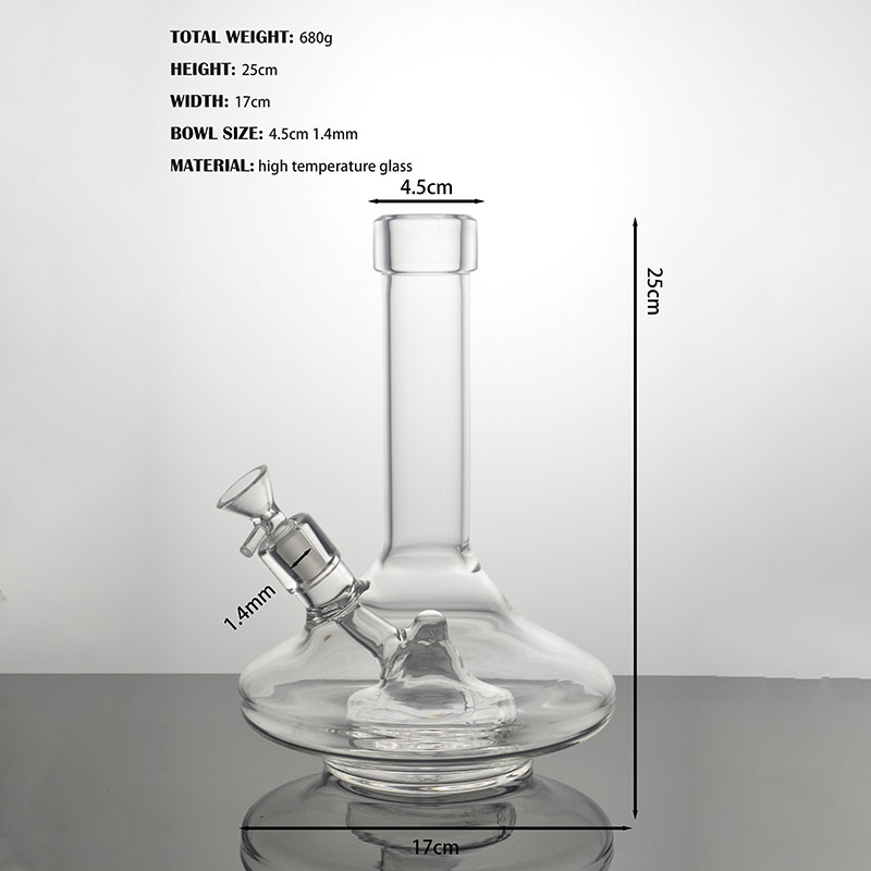 

Big belly round bottom transparent glass hookah factory direct sales
