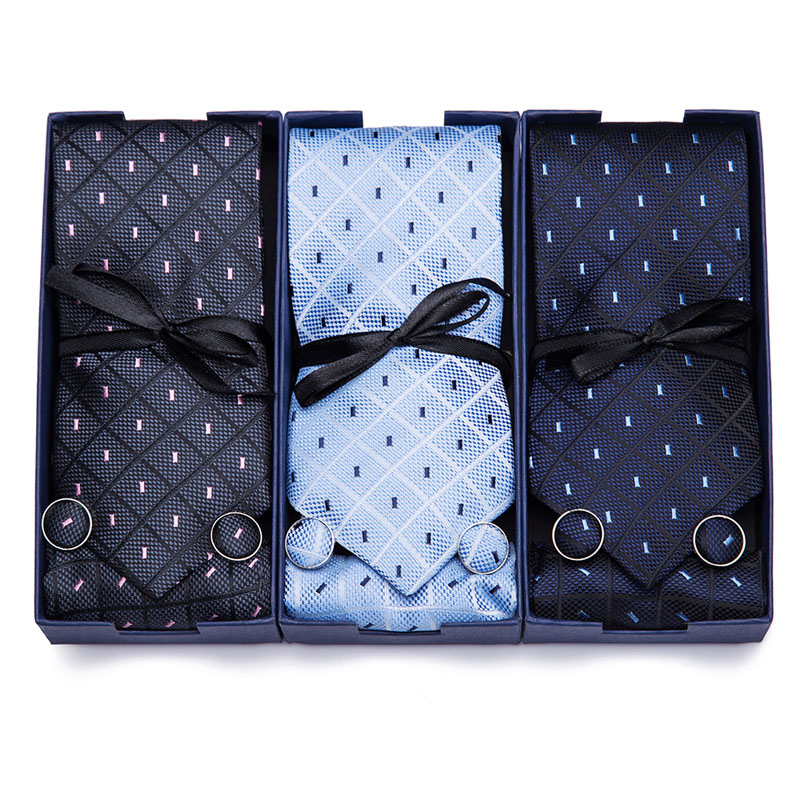 

New Plaid Tie For Men Extra Long Size 145cm*7.5cm Necktie Blue Paisley Silk Jacquard Woven Neck Tie Suit Wedding Party gift box