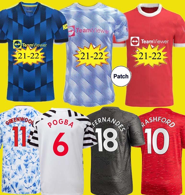

2021 2022 Manchester Top FC soccer jersey GREENWOOD POGBA RASHFORD Long Sleeve football shirt BRUNO FERNANDES MARTIAL UTD kit 21 22 man Kids uniform, Black