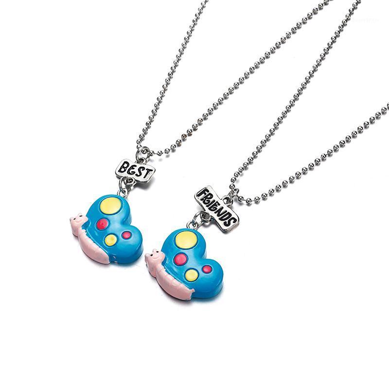 

Fashion Set Of 2 BFF Necklaces Beautiful Butterfly Pendant On Bead Chain Necklace For Kids Jewelry Chains