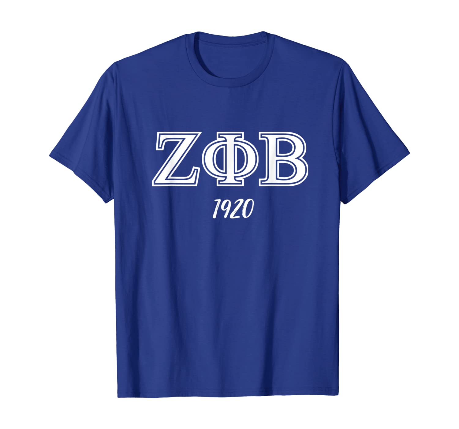 

Zeta Phi ZPHI Beta 1920 Royal Blue T-Shirt, White;black