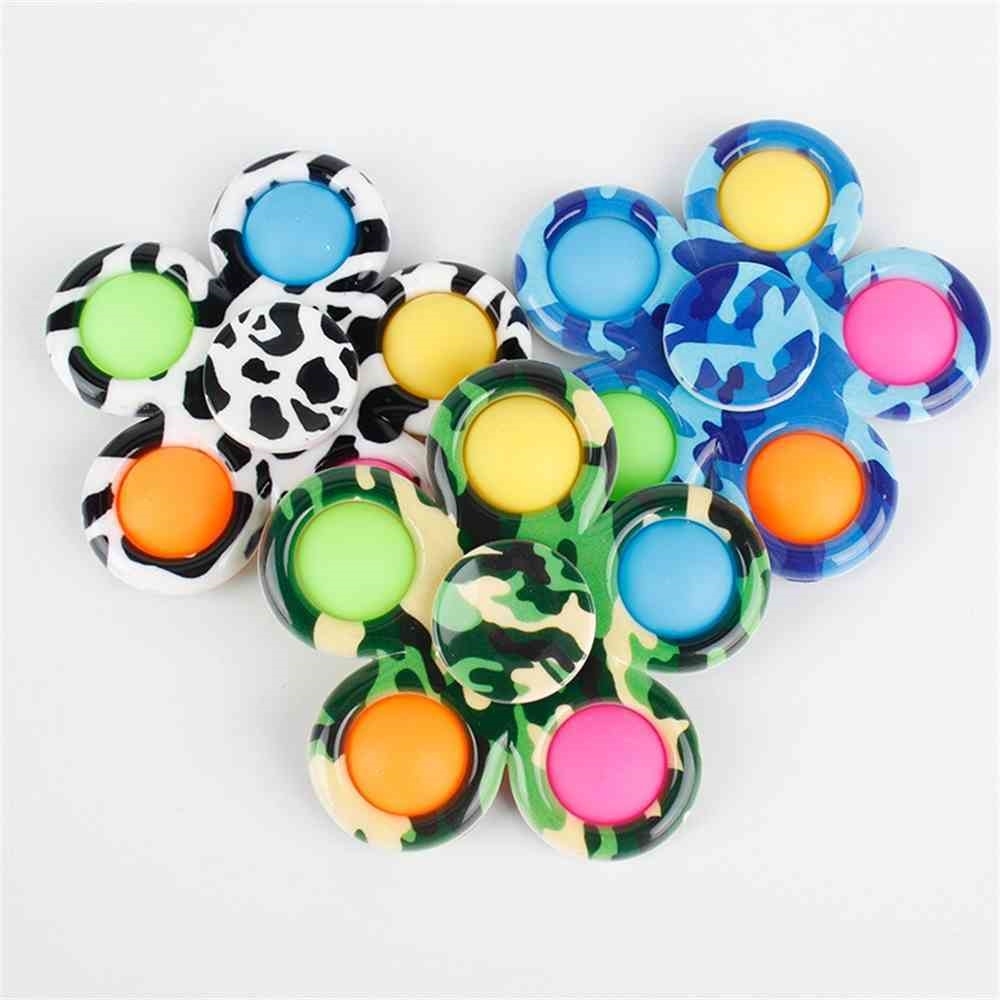 

Sensory Fidget toy Spinners printed flower bubble poppers board DNA rainbow balls push finger fun kids adult stress relief Desktop Bubbles G4U12ME