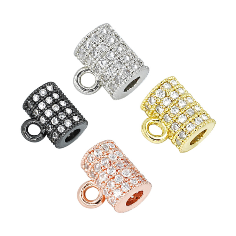 

Luxury DIY Jewelry Making Big Hole Copper Beads Charm Connectors with Hook