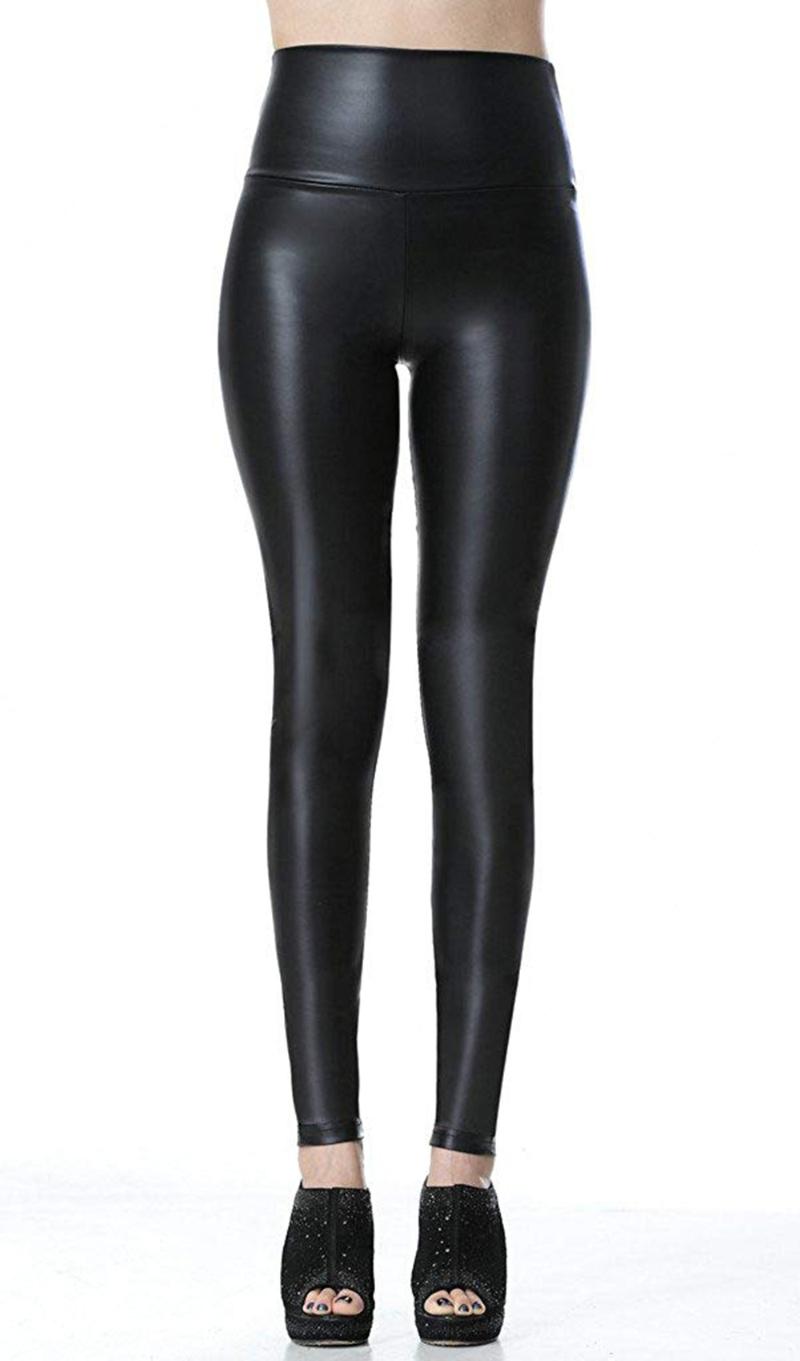 

Women' Pants & Capris Black Faux Leather Sexy High Waisted Leggings Fancy Night Outings Casual Tights