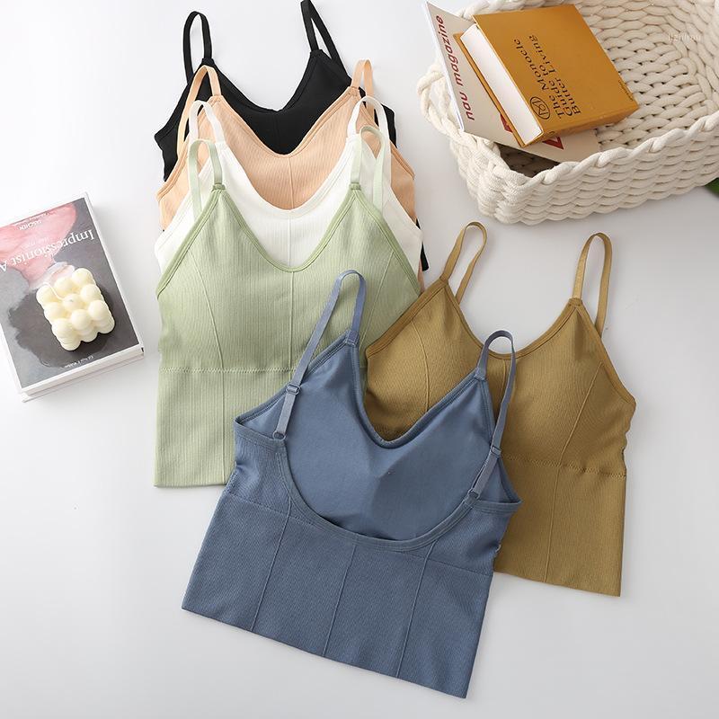 

Bustiers & Corsets Detachable Bra Pad Large U Sexy Wrap Chest Non-steel Rims Sports Vest Women With Long Suspenders Strapless Underwear, Green