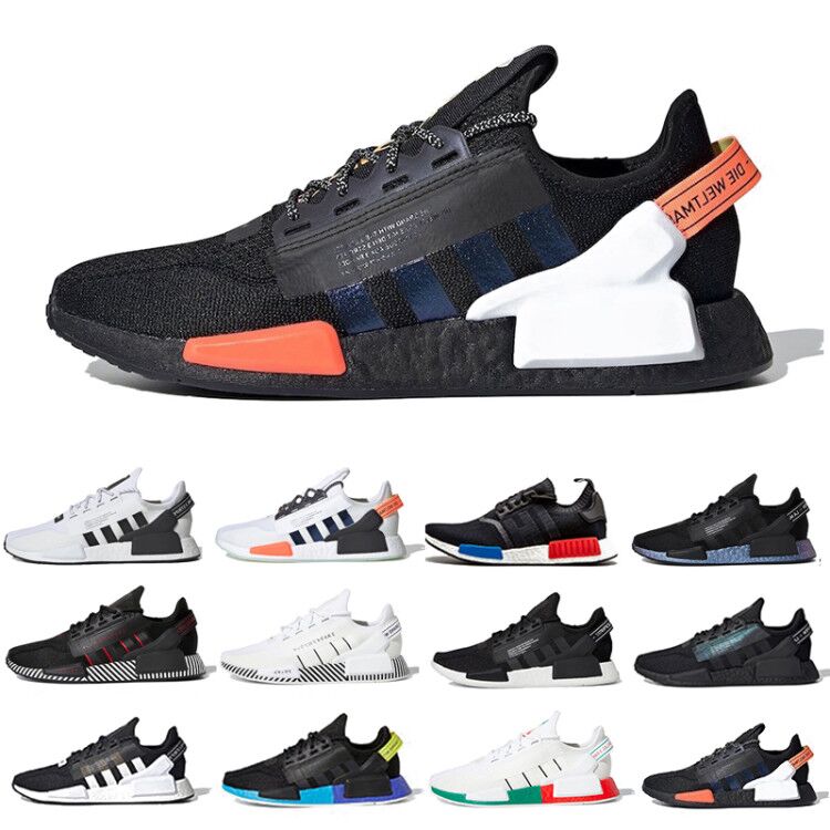 

Triple Black Nmd r1 v2 mens running shoes white Dazzle Olive Green Bright Volt Red Blue Oreo Munich men women trainers sports sneakers, Color#23