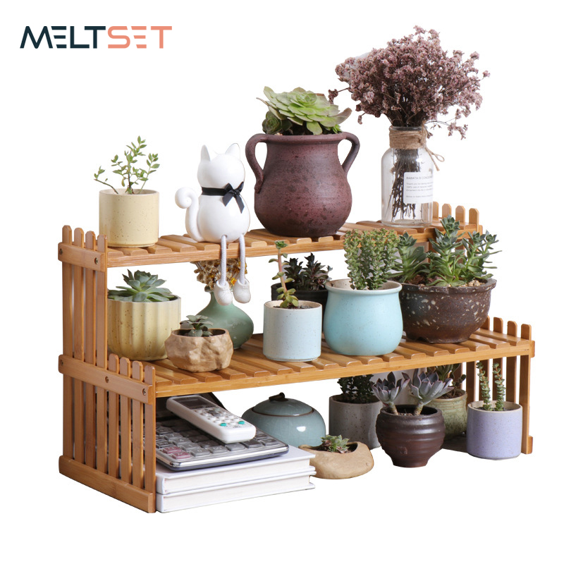 

Office Desktop Storage Rack Bamboo Fower Dispay Stand Pant Sheves Decorative Storage Shef for Study iving room Organizer