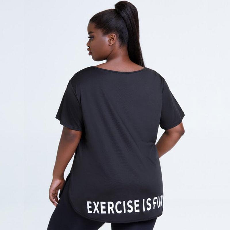 

Yoga Outfit Loose-fitting Sports T-shirt Women Plus Size Running Tops Summer Short-sleeved Workout Shirt Female Fitness Clothes