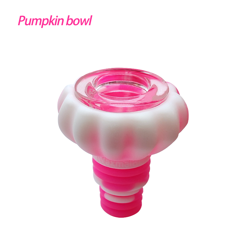 

Waxmaid retail Pumpkin Shaped unbreakable smoking bowl silicone body protection for water bongs suit 14mm 18mm joints six mixed colors ship