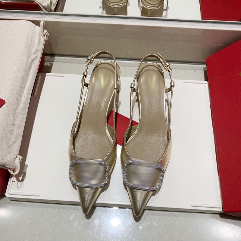 

2021 Good Quality Fashion Women Luxurys Designers Shoes Designer Sandals Womens Luxury High Heels Sandal Dress Shoess With Box Size 35-41 -H404, Champagne