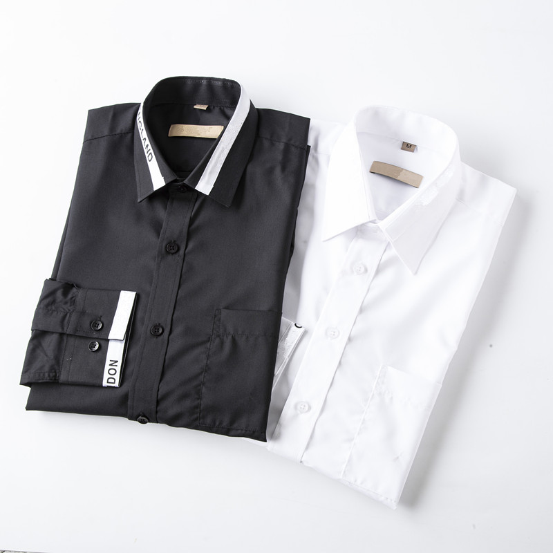 

2022 shirts HOT American business brand slim Little bee printing,Men long sleeved shirtmen leisure on tenterhooks shirt s Black and white, Color