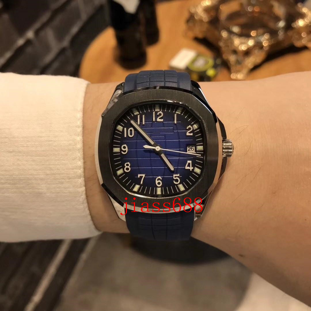 

mens 40mm watches automatic movement stainless steels comfortable rubber strap original clasp sapphire glass super luminous montre de luxe t, Slivery;brown