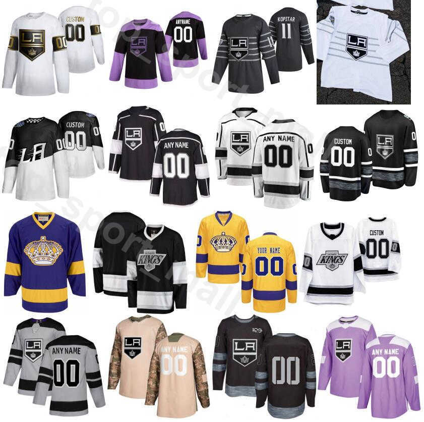 

Custom 2020 LA Los Angeles King Ice Hockey 3 Matt Roy Jerseys Men 74 Nikolai Prokhorkin 22 Trevor Lewis 15 Ben Hutton, Purple
