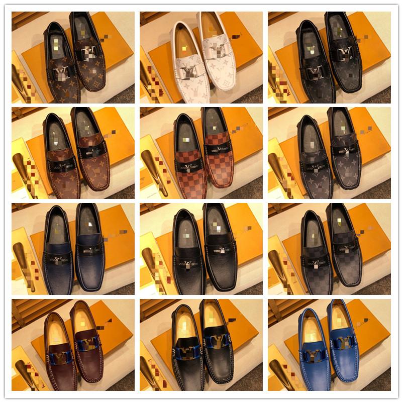 

A1 2021 Leather Men's Dress Shoes Handmade Office Business Wedding Blue Black Luxury Lace Up Formal Oxfords Mens SIZE 38-46