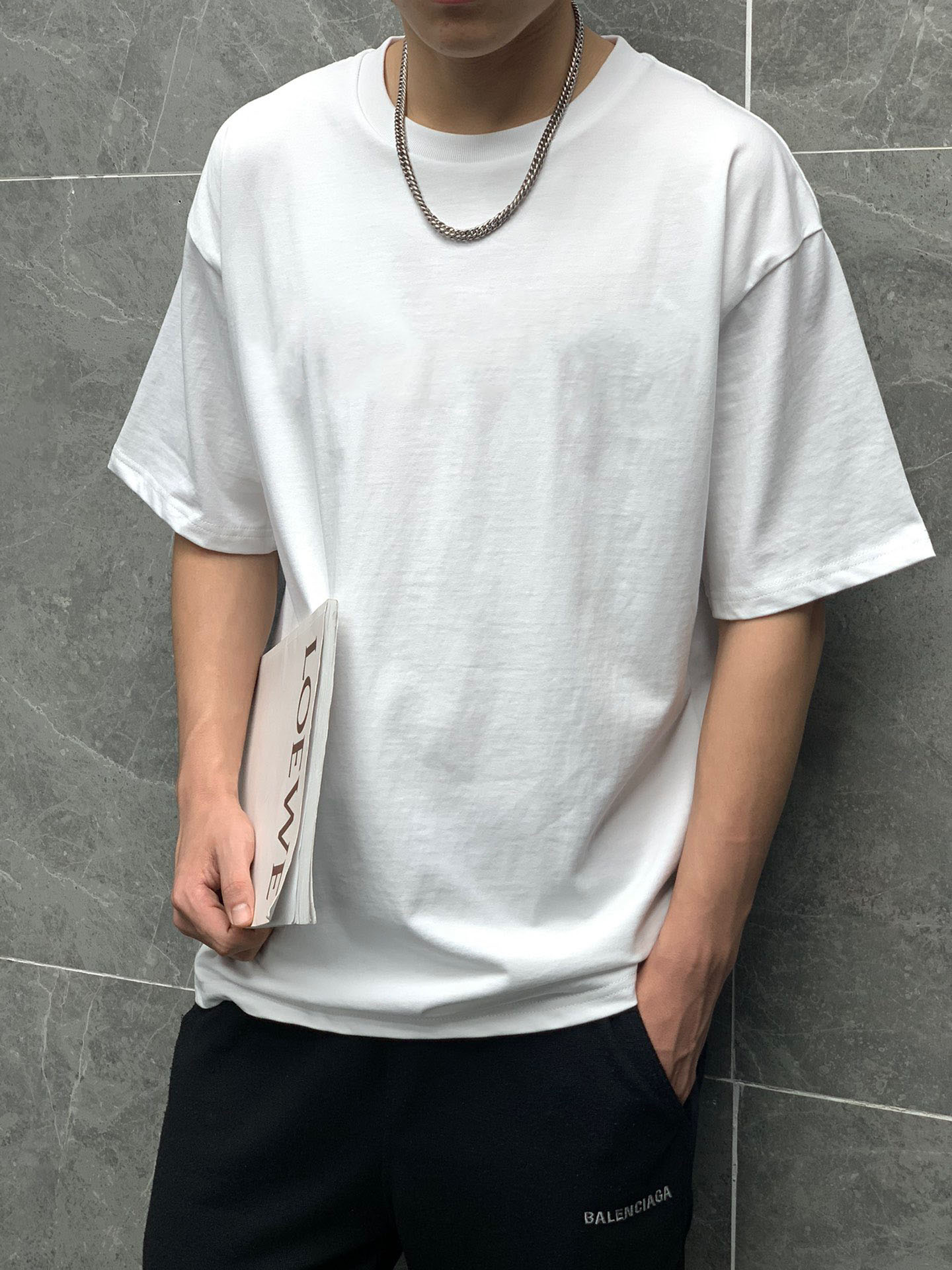 

2021ss spring and summer new high grade cotton printing short sleeve round neck panel T-Shirt Size: m-l-xl-xxl-xxxl Color: black white x6vv