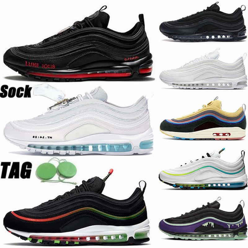 

Mens Running Shoes 97 Mschf Lil Nas Satan Luke inri jesus 97s Black Bullet Sean Wotherspoon Undefeated Halloween Vapourmax Sports Sneakers Womens Trainers, 17