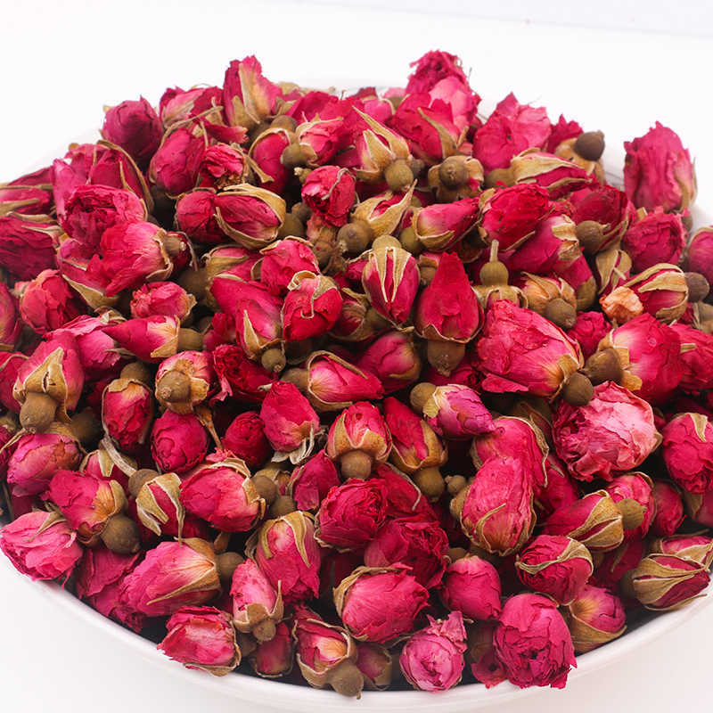 

500g Fragrant Natural Dried Red Rose Buds Organic Dried Flowers Buds Women Gift Wedding Decoration Q0826