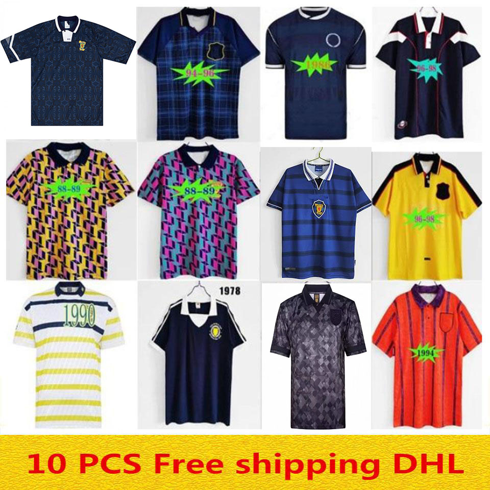 

1998 2000 1992 1993 Scotland Retro 1982 1986 Soccer Jersey equipment kits 1978 1988 1990 1994 1996 classic Vintage Football Shirt, Black;yellow