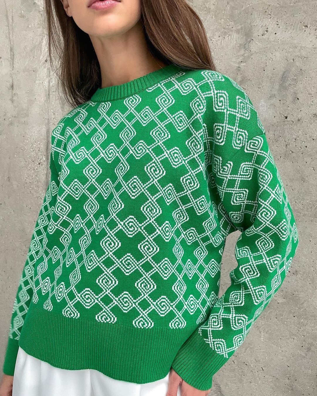 

Women Checkered Print Knitted Sweater Pullovers Female Casual O Neck Tops 2022 Spring Autumn Fashion Long Sleeve Knitted Jumpers, Green