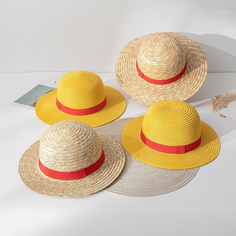 

Panama Hat Straw Kids Sun Women Men COSPALY Anime Dress Up Braided Parent-child Protection Wide Brim Hats, Blue;gray