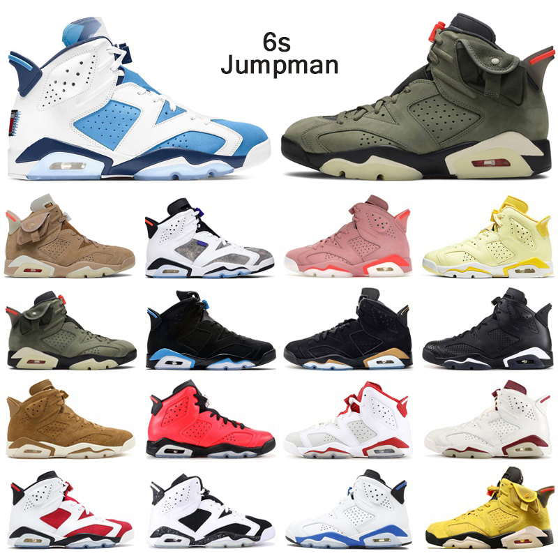 

hot Jumpman 6s Electric Green Basketball Shoes 6 UNC Black Infrared Carmine British Khaki DMP Golden Harvest Mens Trainers Sports Sneakers, Marron