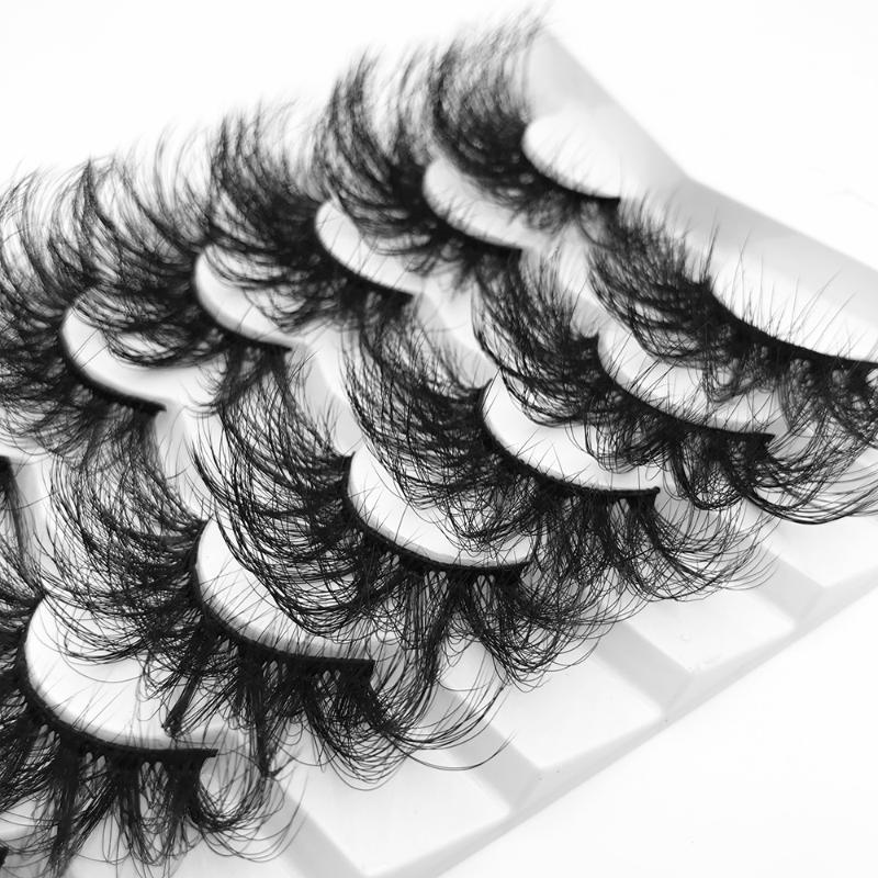 

False Eyelashes 7Pairs Fluffy 25mm Lashes Mink Eyelash Extension Cruelty Free Messy Natural Long Thick ExtensionFalse