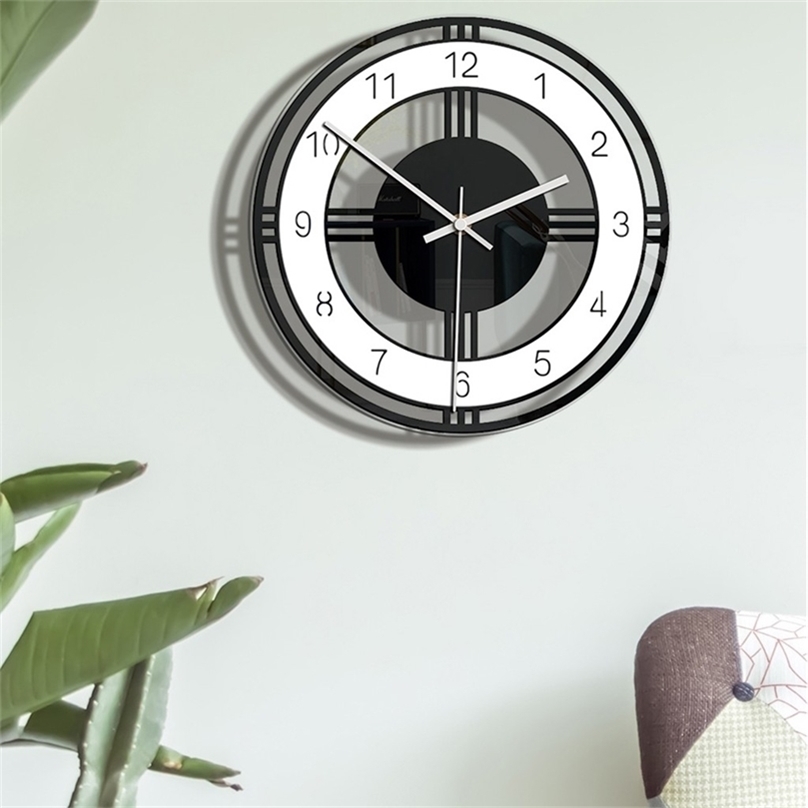 

Nordic Style Fashionable Simple Silent Wall Clocks for Home Decor Black White Type Clock Quartz Modern Design Timer 220303