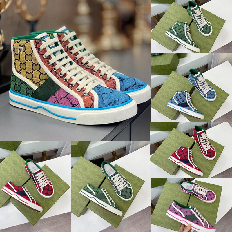 

Designers Tennis 1977 sneaker canvas Luxurys Shoe Beige Blue washed jacquard denim Women Shoes Ace Rubber sole Embroidered Vintage casual colourful with box, Colour 30