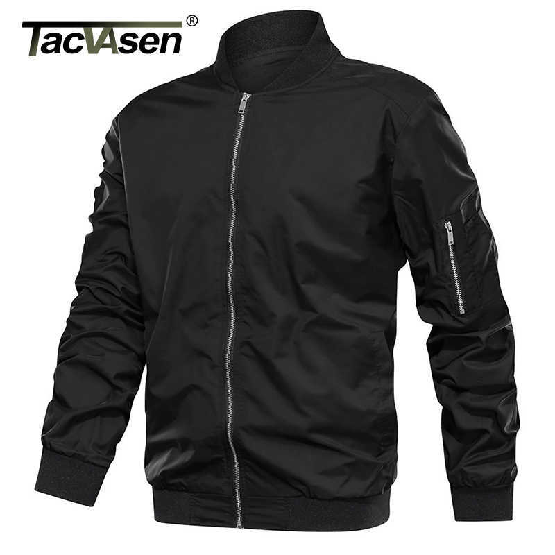 

TACVASEN Autumn Men's Lightweight Bomber Jacket Coat Mens Spring Casual Jackets Students Baseball Style Coats Outerwear Boys X0621, Black