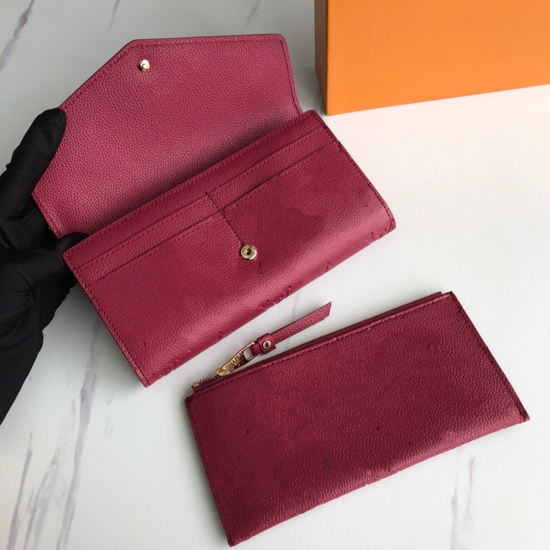

Empreinte Leather Sarah Composite Wallet Long Standard Removable Little Zipper Pouch Black Pink Dark Red 4 Colors Fashion Women Coin Purse with Cover