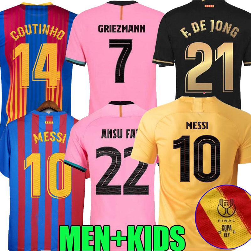 

soccer2020 2021 BARCA Soccer Jersey 21 22 barcelona Copa del Rey final DEST football shirts messi ANSU FATI GRIEZMANN DE JONG COUTINHO Camis, Black