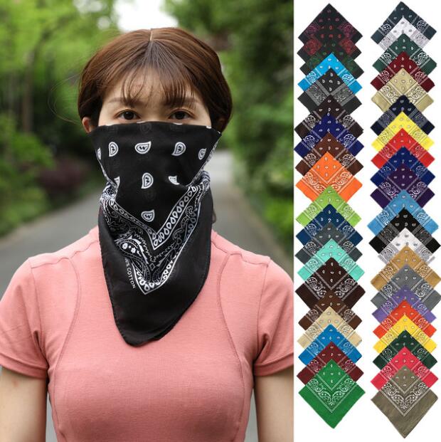 

Magic Turban Printing Pure Cotton Heandkerchief Outdoor Cycling Scarf Bandanas Bicycle Ski Face Mask Riding Sports Cap Sunscreen Multifunction Hairband wmq1143, 55*55cm