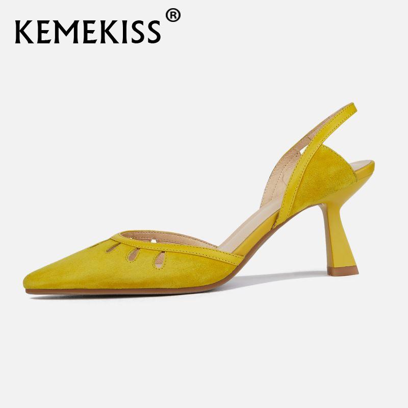 

Sandals KemeKiss Size 33-40 Women High Heel Real Leather Strange Summer Shoes Sexy Fashion Party Footwear, Black