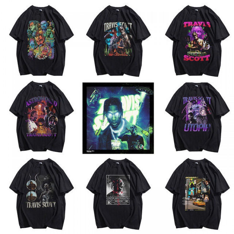 

Travis Scott Tops Plus Size Teen boys Rap Hip-hop High Street Short Sleeve T-shirt Fashion Casual Tees for Men and Women Big, 01