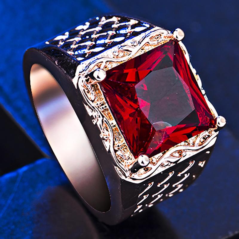 

Cluster Rings Rose Gold Red Crystal Engagement Ring Personality Atmospheric Ladies Fashion Birthday Gift Factory Wholesale