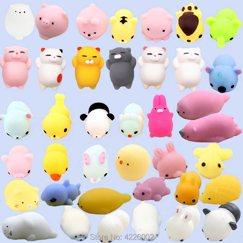 

5pcs/set Squishy Squeeze Mochi Cat Antistrs Squish Shark Squishi Kawaii Animals Anti Strs Gadget Funny Toys for Children