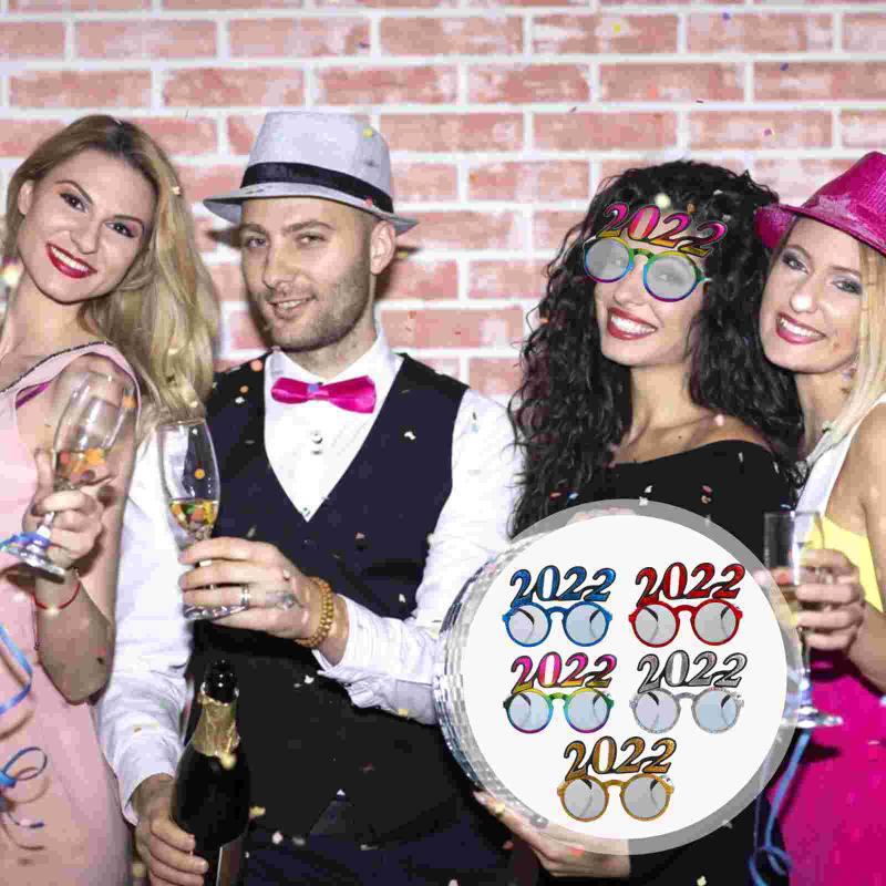 

Party Decoration 5Pcs Year Sunglasses 2022 Eve Supplies For Kids Adults