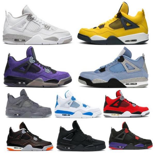

Jumpman 4 4s Basketball Shoes University Blue Oreo Fire Red Thunder Black Cat Neon Raptors Cement 2021 Men Women Designers Sport Scarpe Sneakers, Cream