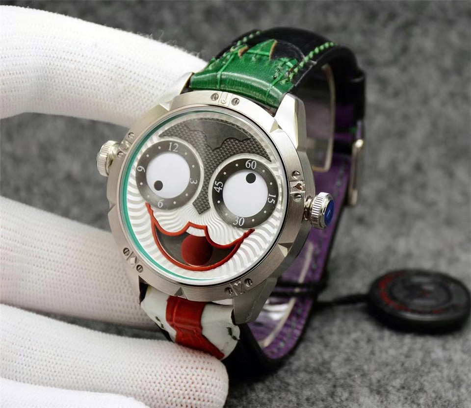 

Joker Mens Watch high Quality Creative Joker Dial for Waterproof DC Clown Watch Relogio, Multi-color
