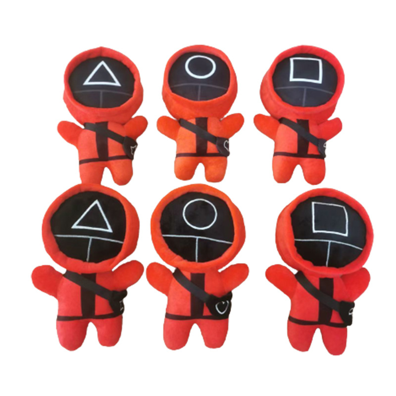 

New cross-border Squid Game creative plush toy red soldier doll children's holiday gift car decoration