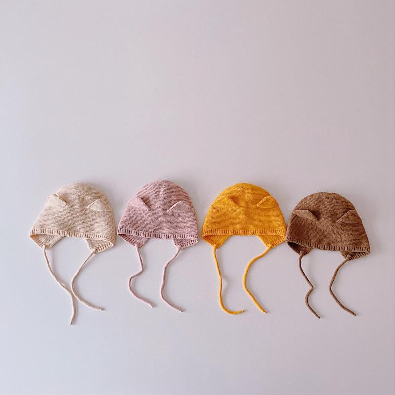 

Beanies Winter Children's Hat For Solid Color Lovely Ears Knitted Autumn Baby Warm Bandage Wool Ear Cap