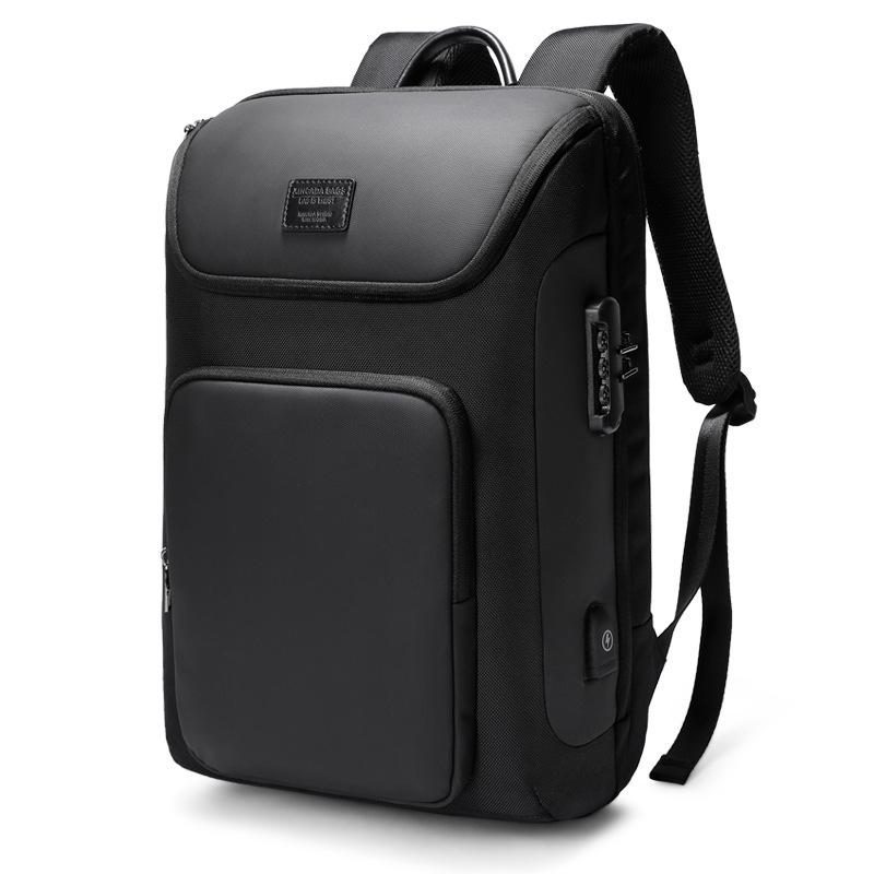 

Men Fashion Multifunctional Anti Theft Backpack 17 Inch Laptop Notebook USB Travel Bag Rucksack School Pack For Male, G2083-black