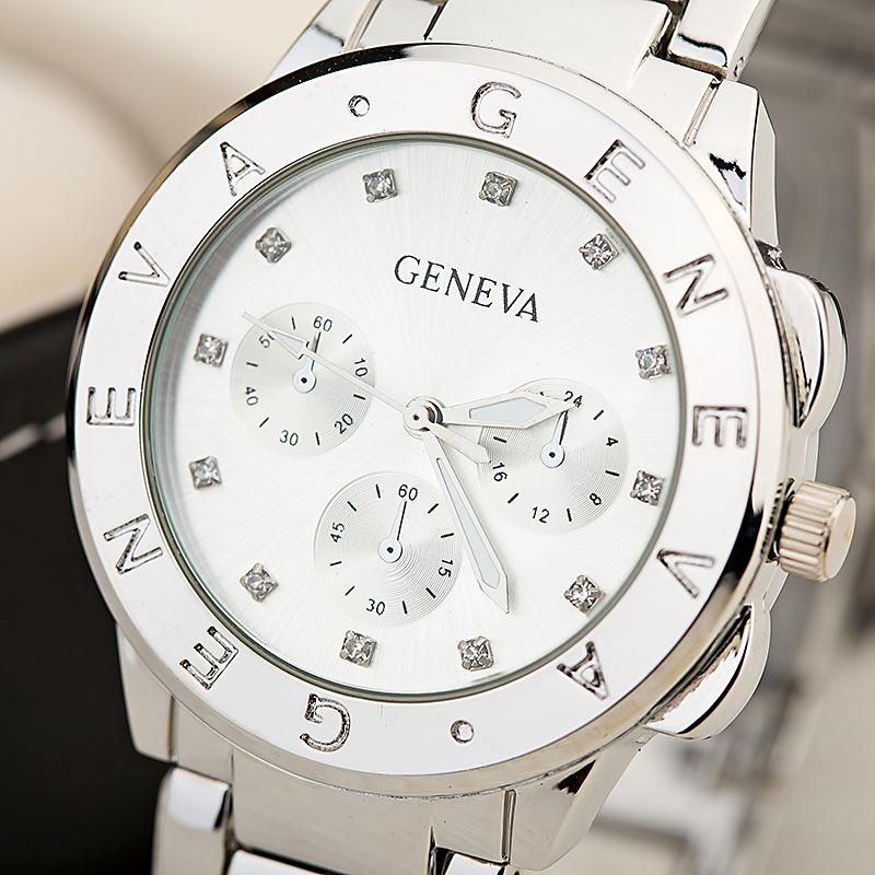 

Wristwatches 2021 Alloy Watch Diamond Scale European And American Fashion Watches Ladies, White