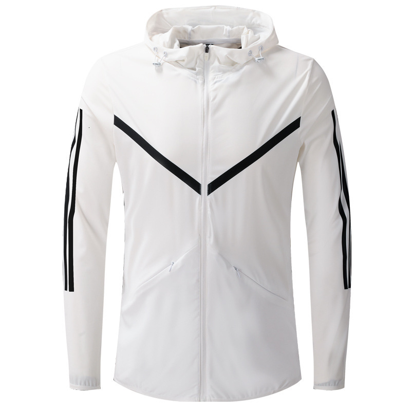 

Printed elastic sunscreen clothes men's summer lightweight breathable women's coat skin, Male pearl white