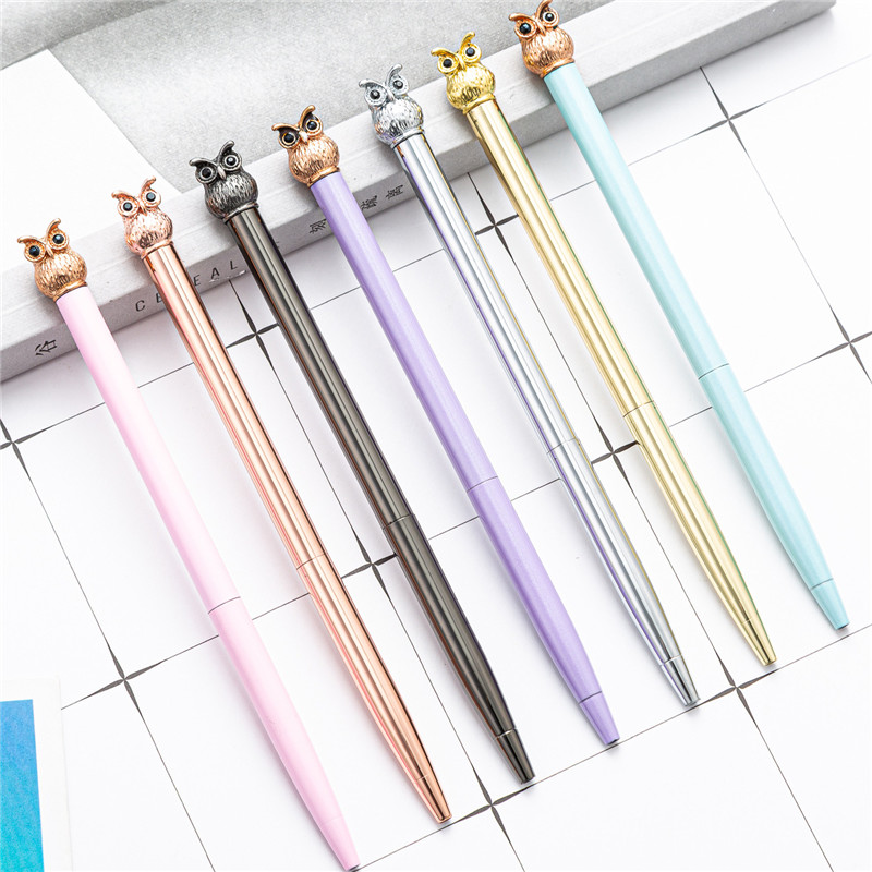 

14.8x0.75cm Owl Pen Wholesale Creative Korean Girls Cute Modeling Pen Mini Owl Ballpoint Pen, Blue;orange